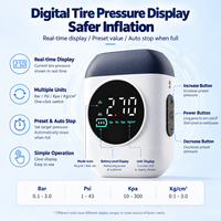 Mini compresseur d'air sans fil pour pneus, pompe à air électrique pour vélo avec affichage numérique, arrêt automatique, charge USB-C pour vélo et voiture