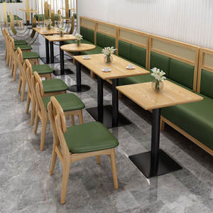 Mesas y Sillas de Diseño Moderno para Restaurantes Comerciales, Sofá de Cabina para Casa de Té, para Cadenas de Restaurantes de Comida Japonesa, Muebles de Madera Maciza y Ratán - Product Image 5