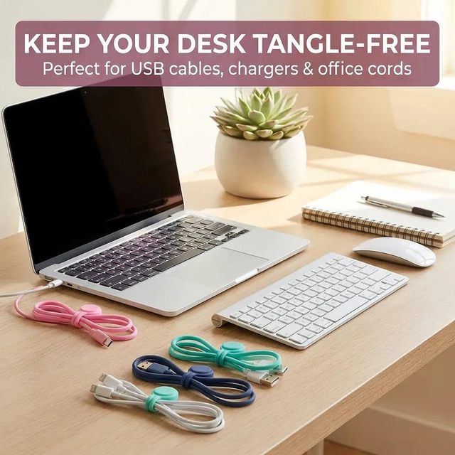 Magnetic Silicone Cable Ties Reusable Cable Management Organizer Multi-use Wire Winder Earphone Cord Protector Holder