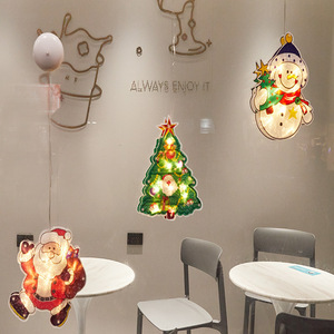 Christmas LED Hanging <b>Lights</b> Window Decoration <b>Tree</b> Santa Snowman Indoor Outdoor Holiday Decor - Product Image 1