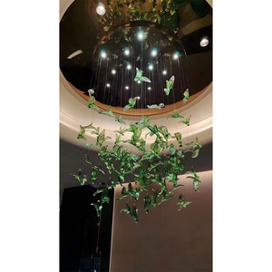 Lampadario in Vetro Artistico <span class=keywords><strong>a</strong></span> Forma di <span class=keywords><strong>Sfera</strong></span> con Petali, Decorazione Floreale Moderna per Soggiorno e Scale - Product Image 3