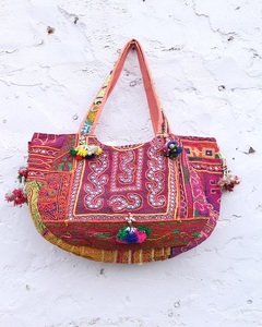 Bolsos de Lona Estilo Boho Banjara Indios 2026 con Cierre de Cremallera, Impermeables, Forma Personalizable, Bordado Tribal y Trabajo con Espejos - Product Image 1