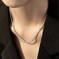 Collier en argent sterling 925 plaqué rhodium PVD or 18 carats, chaîne serpent, largeur 2,5/3/4 mm, cadeau de mariage, fête, couple et filles