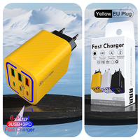 Chargeur mural électrique 50W 6 ports (3 Type-C + 3 USB) PD QC3.0 SCP OTP avec prise EU/US/KR pour téléphones et appareils photo de voyage