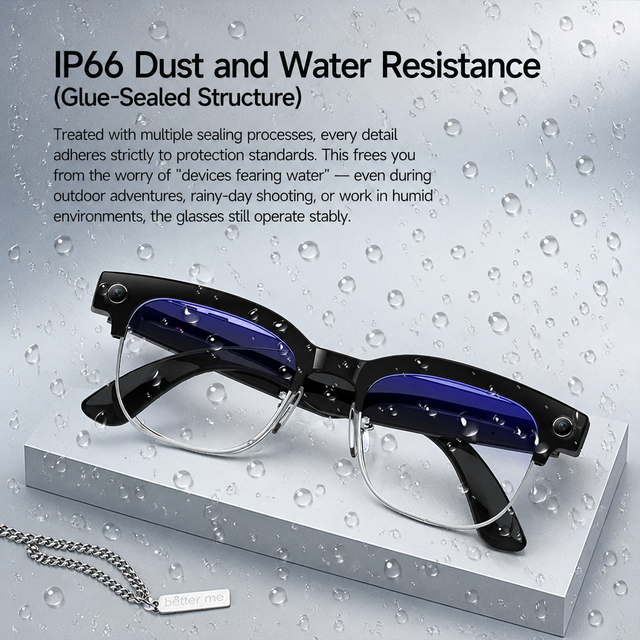 2026 Best AI Smart Glasses With 8MP Camera 4K Music Playback 1080P HD Video Record Voice WiFi Transmission IP66 Waterproof