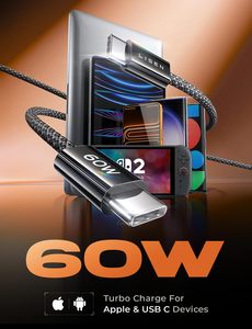 Cable LISEN Tipo C a Tipo C, 60W, Carga Rápida, Paquete de <span class=keywords><strong>5</strong></span>, para iPhone 17 Air 16 Plus 15 Pro, Samsung S25 Z <span class=keywords><strong>Flip</strong></span> 7, Cable de Datos USBC - Product Image 2