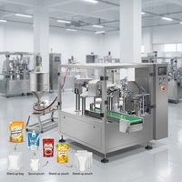 Volledig automatische Preamde zakmelkverpakkingsmachine, roterende zakvulfmachine voor vloeistoffen