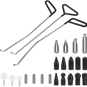 Outils <span class=keywords><strong>de</strong></span> réparation <span class=keywords><strong>de</strong></span> bosses <span class=keywords><strong>sans</strong></span> <span class=keywords><strong>peinture</strong></span>, kit <span class=keywords><strong>de</strong></span> 23 pièces pour tiges, 20 têtes interchangeables, acier inoxydable robuste - Product Image 1