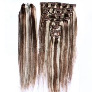 Extensiones de Cabello Humano Remy Chino 100% al por Mayor, con Clip, Cutícula Alineada, Doble Trama, Suaves, Sin Caída, Color Claro, Liso Natural. - Product Image 4
