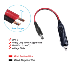 Ac Dc Convertidor Encendedor Enchufe 12V 24V Cigarrillo Macho Metal Cargador de coche portátil con cable - Product Image 5