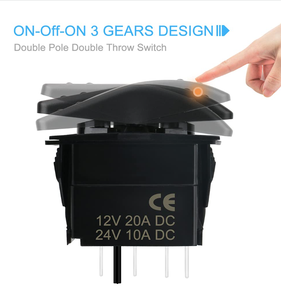 Interrupteur <span class=keywords><strong>à</strong></span> bascule étanche ON/OFF/ON DPDT 7 broches 12V 24V avec câbles de raccordement pour treuils, pompes, voitures, camions, caravanes, bateaux, VR, SUV, VTT - Product Image 4