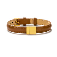 Bracelet pour homme en acier inoxydable plaqué or PVD 2023 avec perles en cuir véritable pour gravure de nom