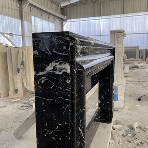 Hot Bán Nhà Máy Bán Hàng Trực Tiếp Đá Cẩm Thạch Sưởi Hiện Đại Phong Cách Nero Marquina Đá Đen Đá Cẩm Thạch Lò Sưởi Surround - Product Image 5