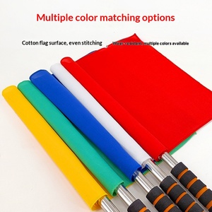 Drapeaux de signalisation pour arbitre de football - Tige en acier inoxydable, surface en coton, pliable et portable - Product Image 3