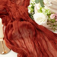 Chemin de table en crêpe de Bali, style nordique, personnalisable, plissé, en polyester, décoration de fête de mariage, serviette en gaze, tissu, vente en gros d'usine