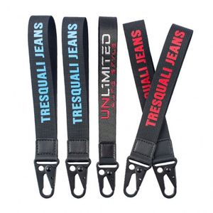 Custom Logo Lanyard Wrist Keychain Lanyard Woven Embroidered Short Keychain Lanyards With Logo Custom Eagle <b>Hook</b> - Product Image 4