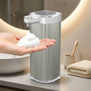 Distributeur de savon automatique moderne à induction sans contact, rechargeable USB-C, en acier inoxydable 304, pour salle de bain - Product Image 1