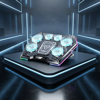 Support de refroidissement pour ordinateur portable D13 à 6 ventilateurs, refroidi par air, avec éclairage RGB, en aluminium et plastique, pour le bureau et l'e-sport