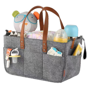 Stockage de couches écologique portable grande corde de pépinière feutre <span class=keywords><strong>organisateur</strong></span> de couches suspendues tous les produits pour bébés essentiels de la pépinière - Product Image 1