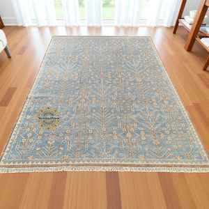 Tapis en laine noué à la main vintage, tapis fait main, tapis de salon, tapis de chambre à coucher, tapis de salle à manger, tapis de bureau, tapis pastel noué à la main - Product Image 2