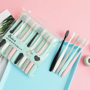 Smile & Macaron Ice Cream Toothbrush 10 Pack Soft Bristle Manual For Adults And Students - Product Image 1