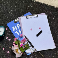 Portapapeles A4 de Colores Vibrantes, Carpeta de Papel con Frases Inspiradoras, Material de Papelería Moderno con Regla para la Escuela y la Oficina