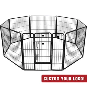 Portable Clear Dog Playpen Heavy Duty Metal Wire Dog Fence Panel Outdoor For Large Dogs