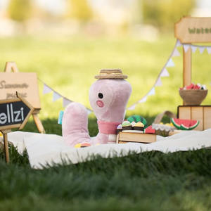 J860 Peluche <span class=keywords><strong>de</strong></span> Gusano Rosa Ultra Premium Ecológico con Costuras Reforzadas, Suave al Tacto, Regalo <span class=keywords><strong>de</strong></span> Cumpleaños para Bebés - Product Image 4