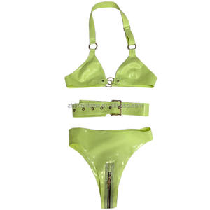 100% natuurlijke latex kleding dames latex ondergoed bikiniset OEM ODM - Product Image 1