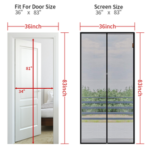 Pantalla de puerta magnética de fibra de vidrio Pantalla de cierre automático Malla de puerta Cubierta de puertas de cierre automático Mosquitera magnética - Product Image 6
