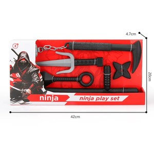 L'ensemble de ninja Kunai de style anime est un jeu de rôle et une arme jouet d'Halloween Samurai Sword Set Costume Cosplay Accessoire - Product Image 1