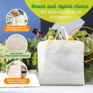 Sacs d'épicerie réutilisables Simply Cool, lot de 200, grands sacs de courses pliables et écologiques - Product Image 4