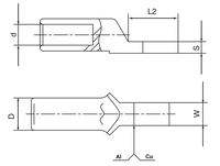 DTLC Entenschnabel-Kupfer-Aluminium-verzinnte Stecknadel, Gold-Silber-Bimetall-Kabelklemme, Yaogu DZ47 C45 Leistungsschalter