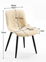 Chaises de salle à manger en tissu, style luxe moderne, pour salon, restaurant, cuisine, en velours