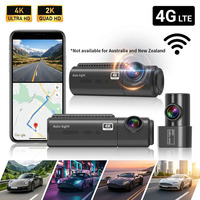 Caméra embarquée double 4K WiFi pour voiture, enregistreur de conduite avec caméra avant et arrière 2K, enregistrement en boucle