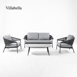 Ensemble de meubles de patio en corde pour toutes les saisons, canapé d'extérieur moderne avec table basse, ensemble de salon de jardin de luxe pour balcon - Product Image 2