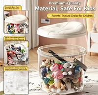 Tabouret de rangement tendance avec coussin moelleux, pouf multifonction pour jouets d'enfants et rangement domestique