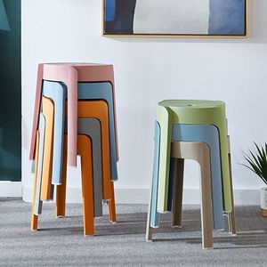 Thickened Stackable <b>Round</b> Plastic <b>Stool</b> For Home Use Minimalist Style Extra Tall - Product Image 2
