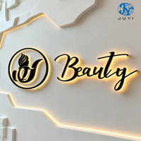 Enseigne lumineuse personnalisée pour salon de beauté, signalétique rétroéclairée LED, logo 3D lumineux mural personnalisé, enseigne métallique pour entreprise, décoration de magasin
