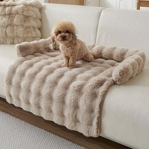 <span class=keywords><strong>Plus</strong></span> Faux Fur Grey Rabbit Fur Funda impermeable para cama de perro Manta para mascotas con parte trasera antideslizante para muebles Cama Sofá para perros y gatos - Product Image 6