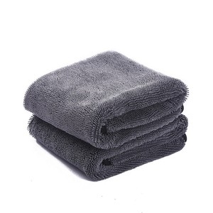 Serviette de voiture en microfibre 1200GSM personnalisée 1400GSM Serviette de lavage de voiture de haute qualité Serviette de séchage à boucle torsadée sans bord - Product Image 2