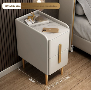 <span class=keywords><strong>Table</strong></span> <span class=keywords><strong>de</strong></span> <span class=keywords><strong>chevet</strong></span> étroite moderne en bois massif avec plateau en pierre et revêtement en cuir, <span class=keywords><strong>mini</strong></span>-meuble <span class=keywords><strong>de</strong></span> <span class=keywords><strong>chevet</strong></span> intelligent avec fonction audio et éclairage - Product Image 6