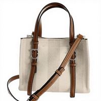 Sac à main vegan de luxe pour femme en paille et papier avec finition PU, fermeture à bouton, deux poignées, idéal pour les voyages et les sorties.
