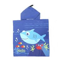 Poncho de plage à capuche en microfibre coupe-vent de haute qualité pour enfants