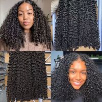 Extensions de cheveux humains bouclés birmans, mèches vierges vietnamiennes brutes, double trame
