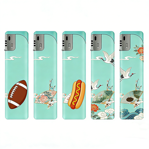 Briquet électronique portable, rechargeable au gaz, en plastique, coupe-vent, écologique, personnalisable avec logo imprimé, pour cigares, cadeaux, fabrication ODM en usine - Product Image 4