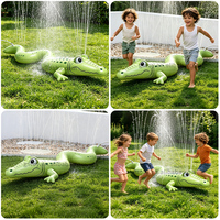 Arroseur gonflable en forme de crocodile en PVC épaissi, jouet d'arrosage pour enfants, idéal pour l'extérieur en été dans le jardin et la pelouse