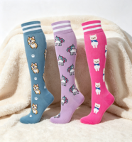 Chaussettes de sport professionnelles à compression graduée en tricot à motif animalier pour l'hiver, pour hommes et femmes