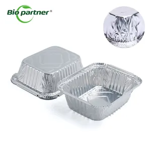 OEM Logo 100% recyclable Tin Foil Pans Tray Aluminum Pan Takeout Foil Containers Silver Aluminum Baking Tray