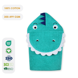Serviette à capuche pour nouveau-nés avec motif animal, 100% coton, pour la plage et la salle de bain - Product Image 1